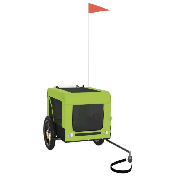 Remolque bicicleta para perros hierro tela Oxford verde negro M 3