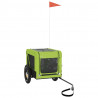 Remolque bicicleta para perros hierro tela Oxford verde negro 4