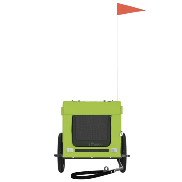 Remolque bicicleta para perros hierro tela Oxford verde negro M 5