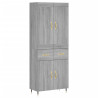 Aparador alto madera contrachapada gris sonoma 69.5x34x180 cm 2