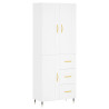Aparador alto madera contrachapada blanco 69.5x34x180 cm 2