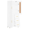 Aparador alto madera contrachapada blanco 69.5x34x180 cm 4