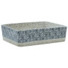 Lavabo de encimera rectangular cerámica gris azul 46x35.5x13 cm 2