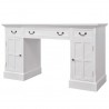 Secretária de base dupla estilo pedestal 140x48x80 cm branco 3