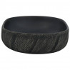 Lavabo sobre encimera ovalado cerámica negro 59x40x14 cm 5