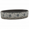 Lavatório de bancada oval 56.5x36.5x13.5 cm cerâmica preto/azul 2