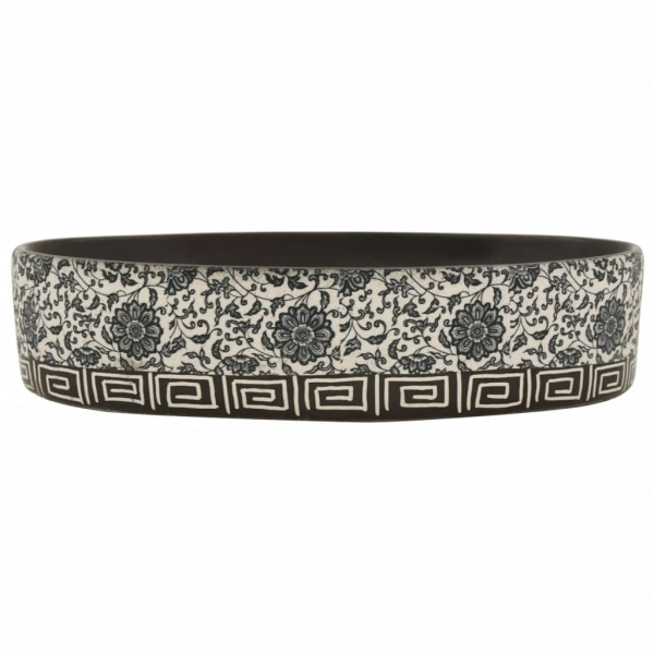 Lavabo de encimera ovalado cerámica negro azul 56.5x36.5x13.5cm M 3