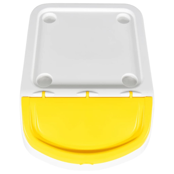 Caixotes do lixo com tampa empilháveis 3 pcs 120 L PP branco M 5