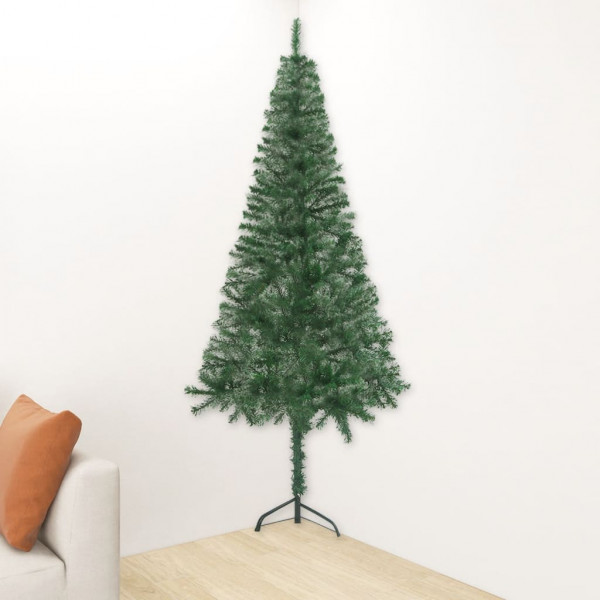 Árbol de Navidad artificial de esquina verde 210 cm PVC D