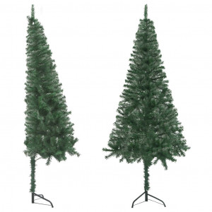 Árvore de Natal artificial de canto verde 210 cm PVC H