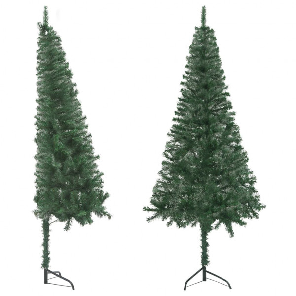 Árbol de Navidad artificial de esquina verde 210 cm PVC M 2