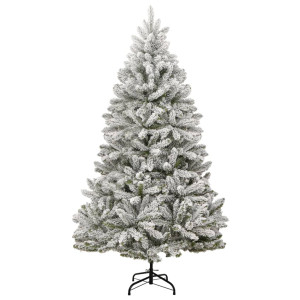 Árbol de Navidad artificial con bisagras y nieve flocada 210 cm H