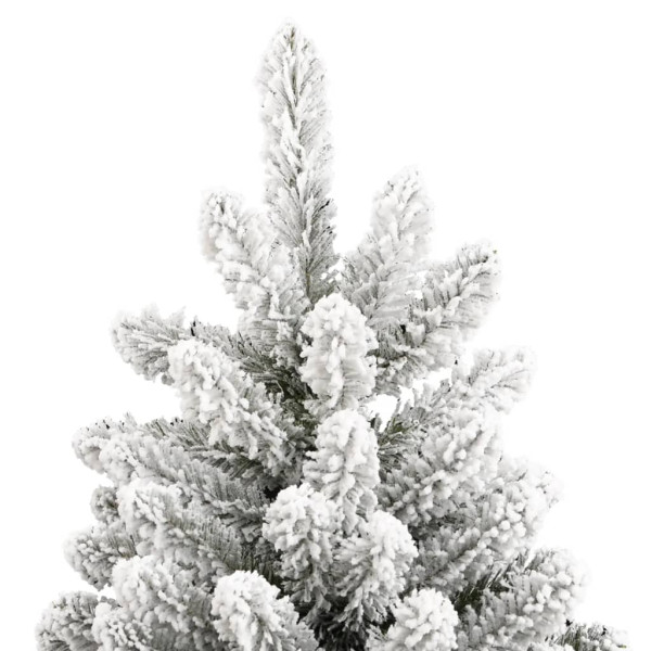 Árbol de Navidad artificial con bisagras y nieve flocada 210 cm M 4