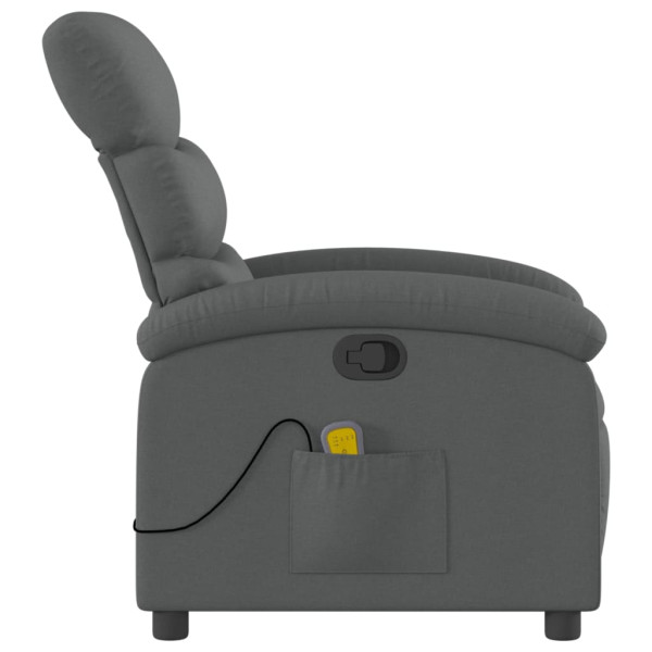 Sillón de masaje reclinable de tela gris oscuro M 5