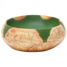 Lavatório de bancada oval 59x40x15 cm cerâmica verde e castanho 5