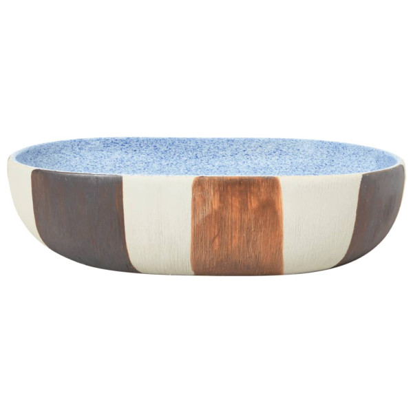 Lavatório de bancada oval 59x40x14 cm cerâmica multicor M 3
