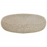 Lavatório de bancada oval 59x40x15 cm cerâmica cor de areia 4
