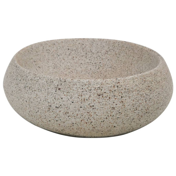 Lavatório de bancada oval 59x40x15 cm cerâmica cor de areia M 5