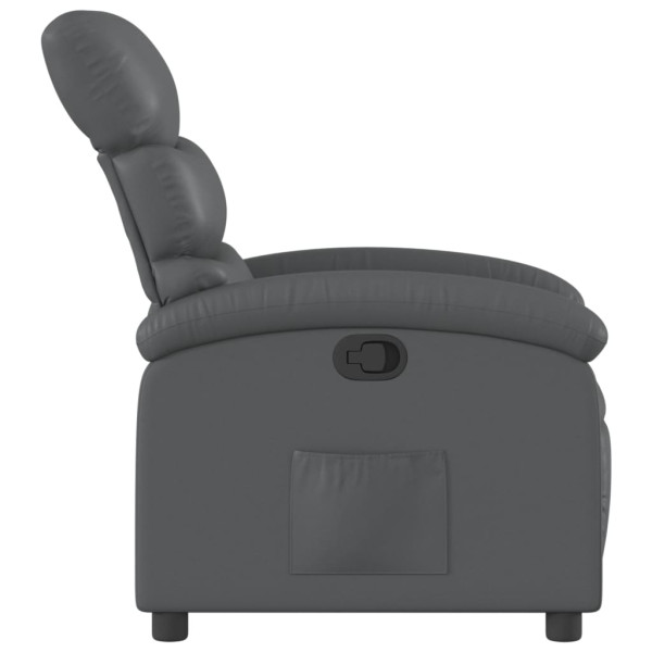 Sillón reclinable de cuero sintético gris M 4