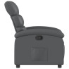 Sillón reclinable de cuero sintético gris 4
