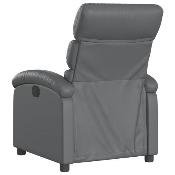 Sillón reclinable de cuero sintético gris M 5