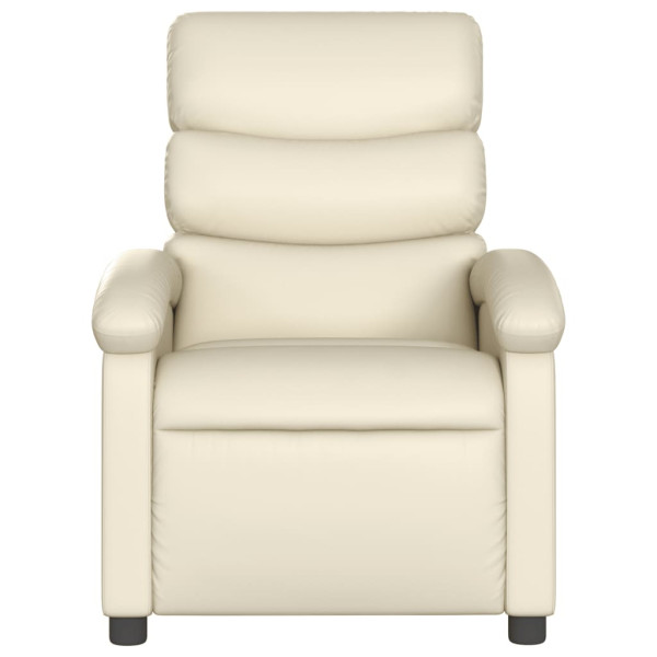 Sillón reclinable de masaje cuero sintético crema M 4