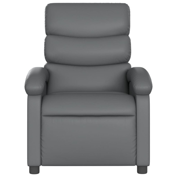 Sillón de masaje reclinable cuero sintético gris M 4
