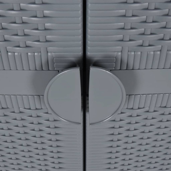 Armario de almacenaje para jardín PP ratán gris 65x45x172 cm M 5