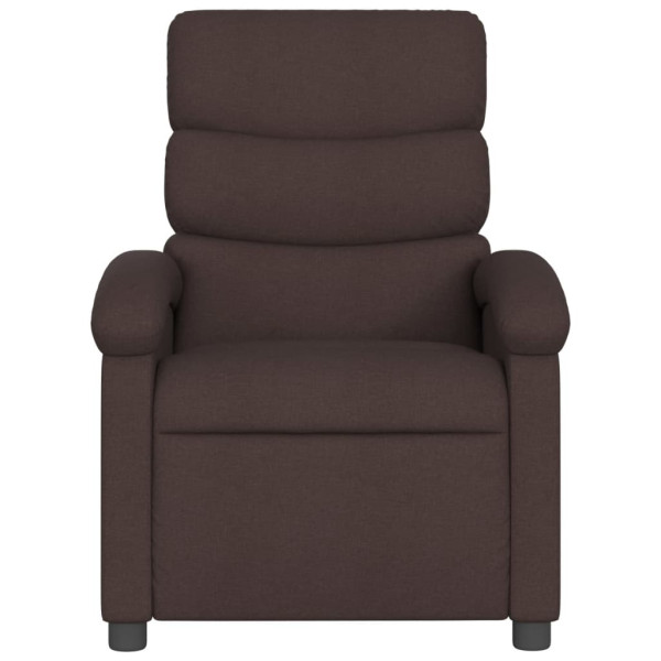 Sillón de masaje reclinable de tela marrón oscuro M 3