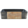Lavabo encimera rectangular cerámica negro marrón 46x35.5x13 cm 3