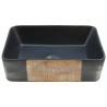 Lavabo encimera rectangular cerámica negro marrón 46x35.5x13 cm 4