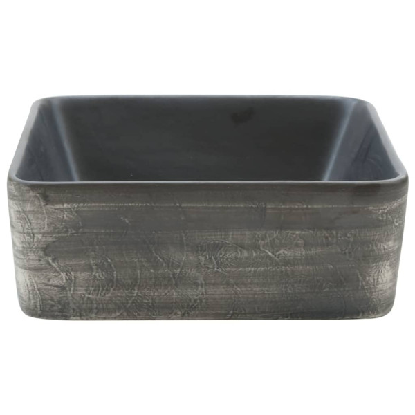 Lavabo encimera rectangular cerámica negro marrón 46x35.5x13 cm M 5