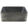 Lavabo encimera rectangular cerámica negro marrón 46x35.5x13 cm 5