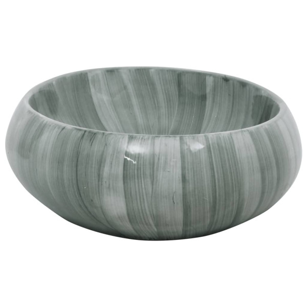 Lavatório de bancada oval 59x40x15 cm cerâmica verde M 5