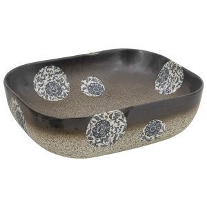 Lavatório bancada retangular 48x37.5x13.5 cm cerâmica multicor H