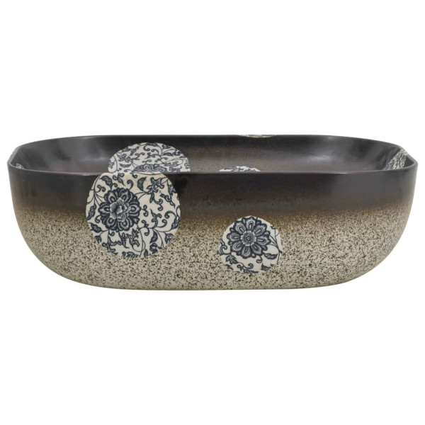 Lavatório bancada retangular 48x37.5x13.5 cm cerâmica multicor M 3