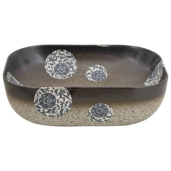 Lavatório bancada retangular 48x37.5x13.5 cm cerâmica multicor M 4