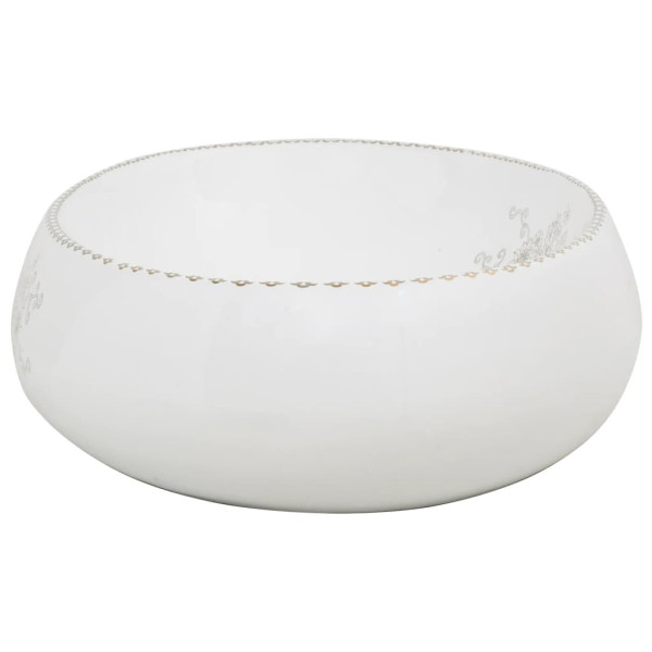 Lavatório de bancada oval de cerâmica branca 59x40x15 cm M 5