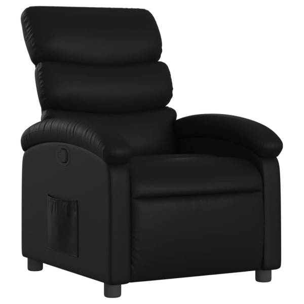 Sillón reclinable de cuero sintético negro M 2