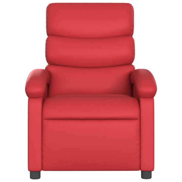 Sillón reclinable de cuero sintético rojo M 3