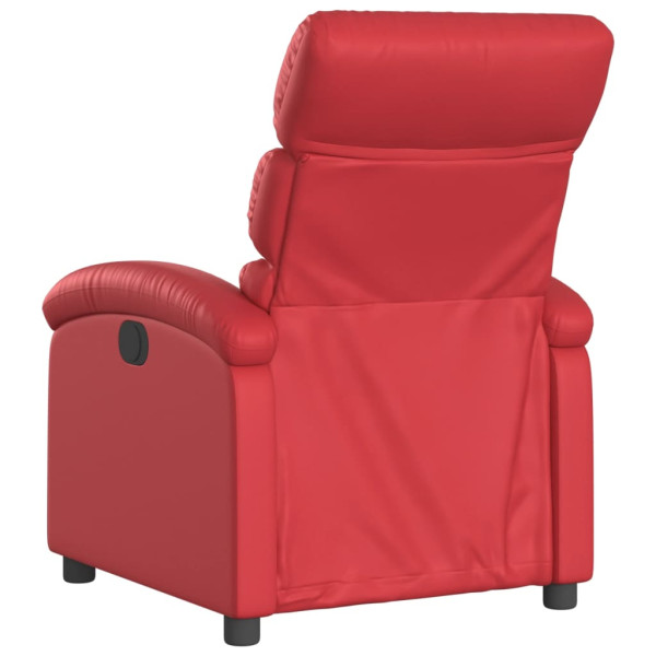 Sillón reclinable de cuero sintético rojo M 5