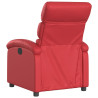 Sillón reclinable de cuero sintético rojo 5