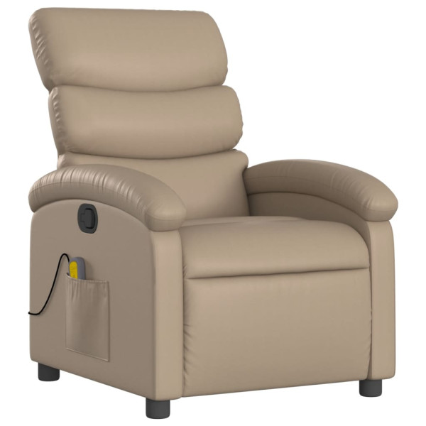 Poltrona de massagens reclinável couro artificial cappuccino M 3
