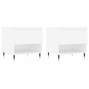 Mesas de centro 2 pcs 50x46x50 cm derivados de madeira branco H