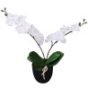 Planta orquídea artificial com vaso 30 cm branco 1