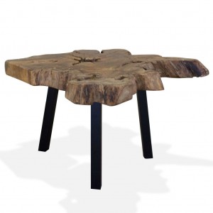 Mesa de centro de madera de teca genuina 80x70x38 cm H