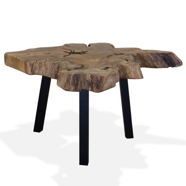 Mesa de centro de madera de teca genuina 80x70x38 cm M 2