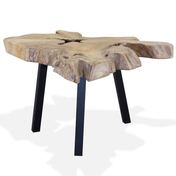 Mesa de centro de madera de teca genuina 80x70x38 cm M 4