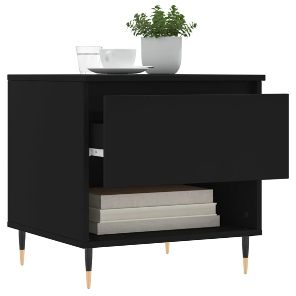 Mesa de centro madera de ingeniería negro 50x46x50 cm M 4