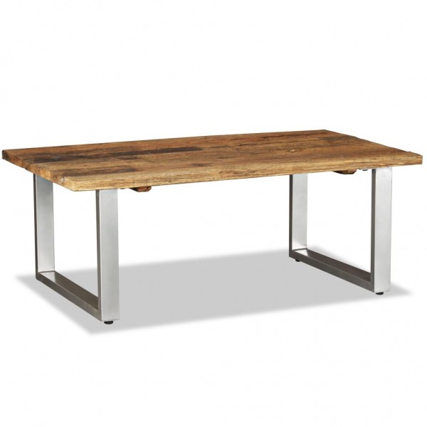 Mesa de centro de madera maciza reciclada 100x60x38 cm D